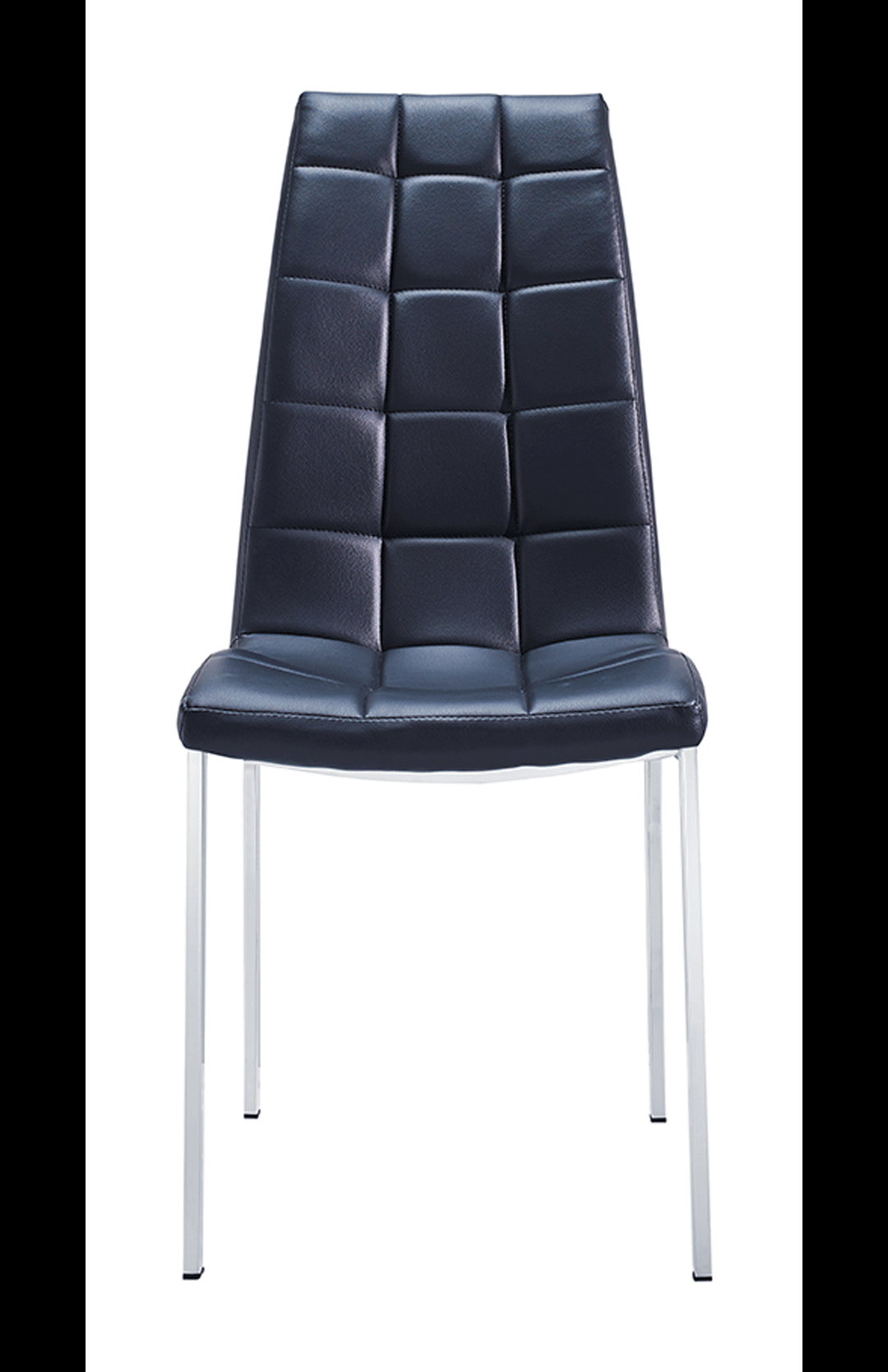 ESF Italia Annette Tufted Eco Leather Armless Dining Chair with Metal Legs