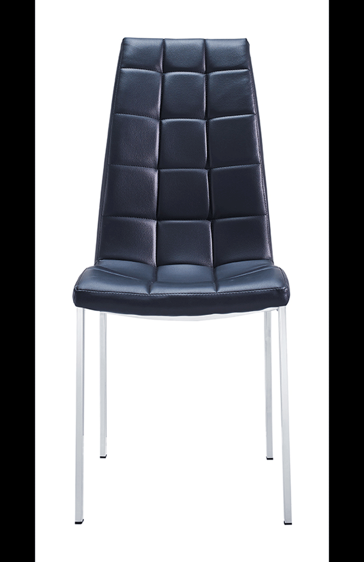 ESF Italia Annette Tufted Eco Leather Armless Dining Chair with Metal Legs