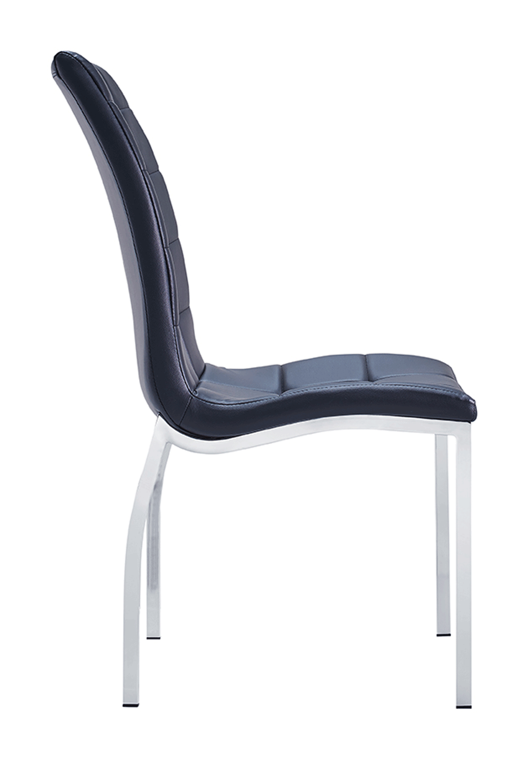 ESF Italia Annette Tufted Eco Leather Armless Dining Chair with Metal Legs