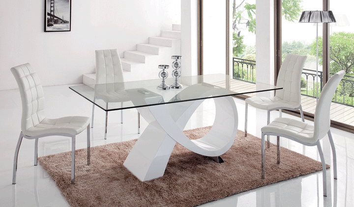ESF Italia Annette Tufted Eco Leather Armless Dining Chair with Metal Legs