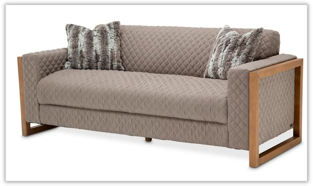 AICO Hudson Ferry 2-Seater Fabric Sofa in Driftwood Finish