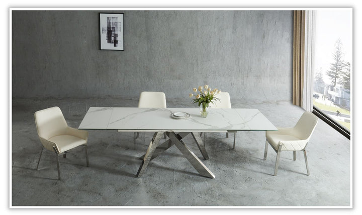Carrara Extension Dining Table-Dining Tables-Jennifer Furniture