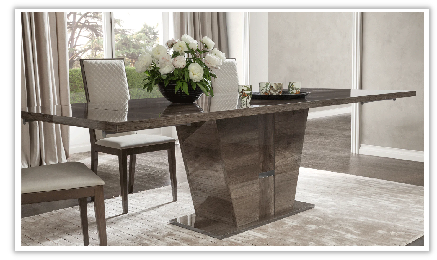 ダイニングテーブル Medea Rattan table Buy ESF Italia Medea Extendable Dining Table in Vintage Oak Finish