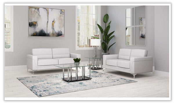 Global Furniture Gabi 2-Piece Light Gray PVC Upholstery Living Room Set