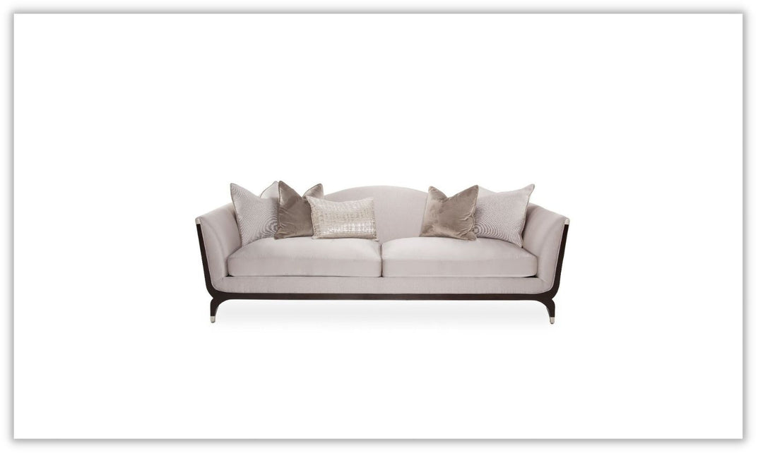 AICO Paris Chic Fabric Living Room Sofa and Chaise in Beige