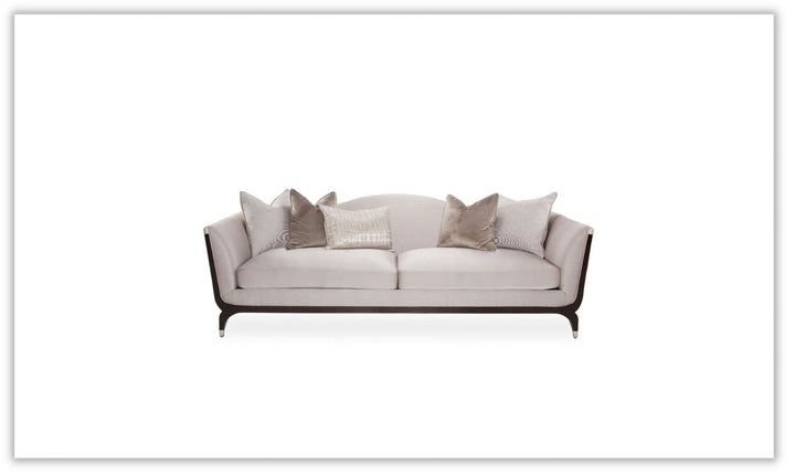 AICO Paris Chic Fabric Living Room Sofa and Chaise in Beige