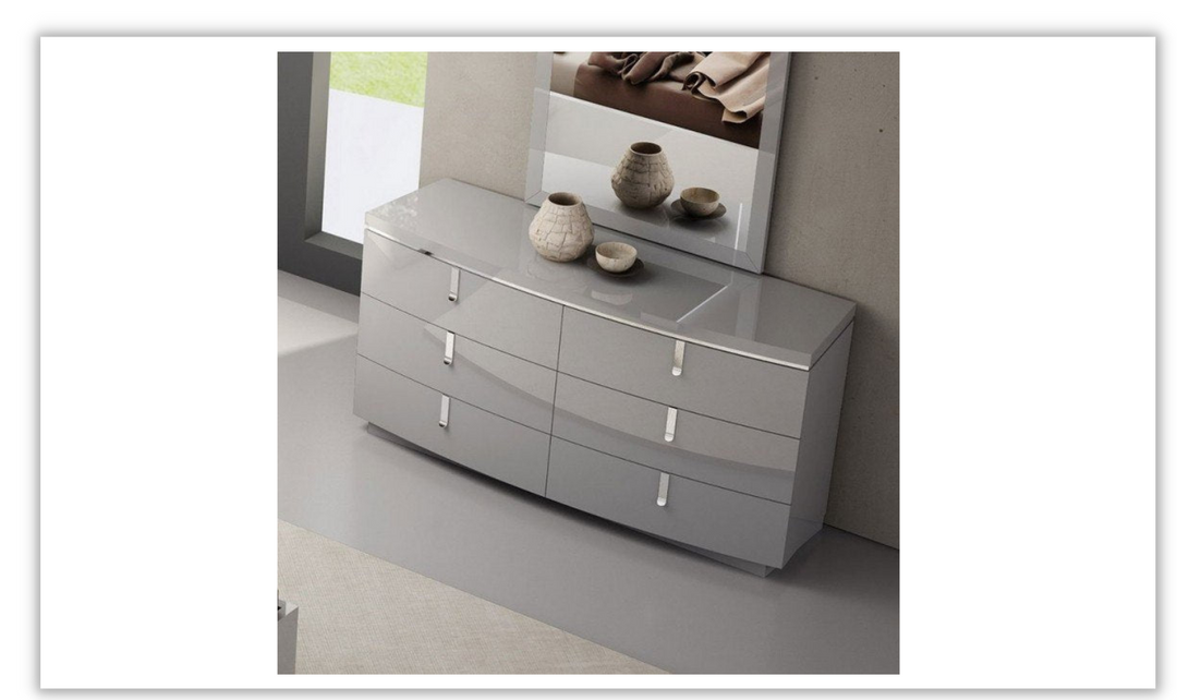 Jennifer Italia Cherche Midi 6 Drawers Wooden Dresser In Gray