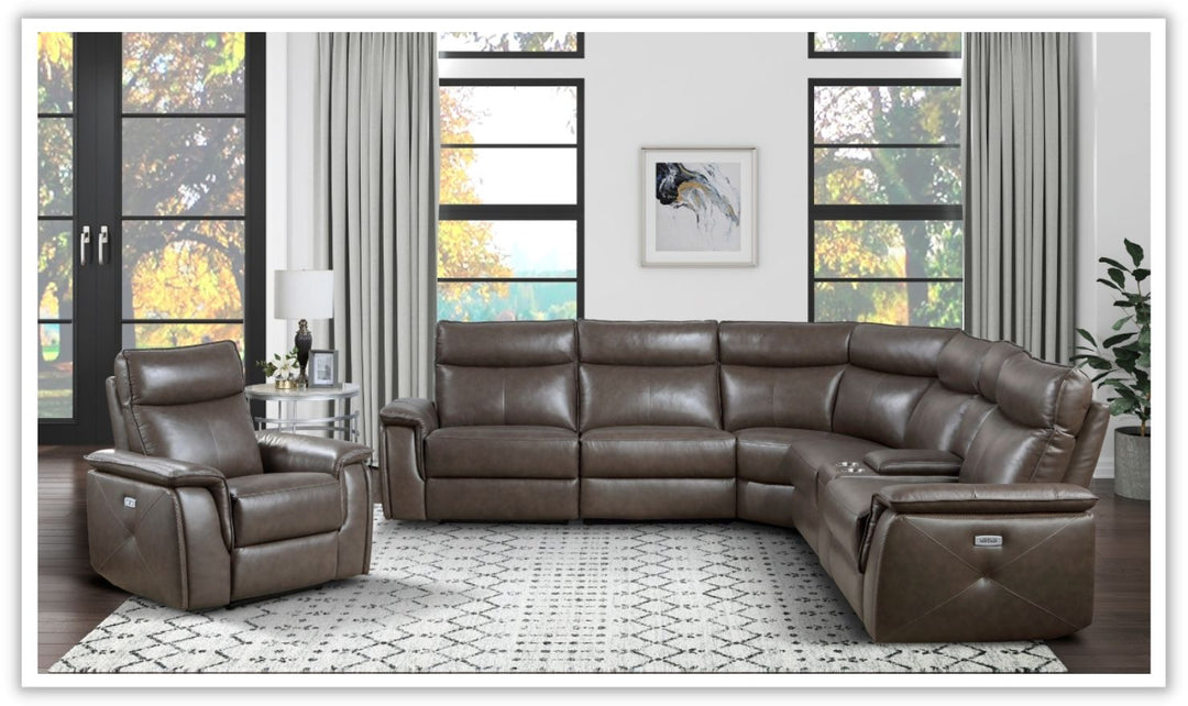 Home Elegance Maroni Leather Power Reclining Chair with USB Port