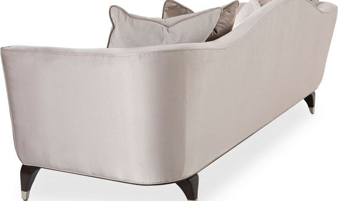 AICO Paris 3-Seater Chic Fabric Sofa in Tiramisu / Espresso Finish