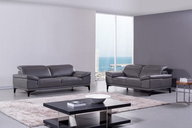 Gio Italia Daisy 2-piece Leather Living Room Set with Foam Cushions