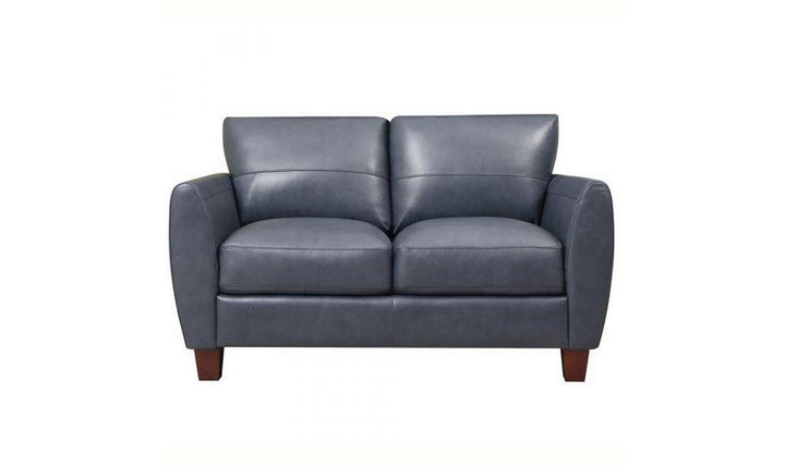 Leather Italia Traverse Traditional Loveseat in Blue Leather