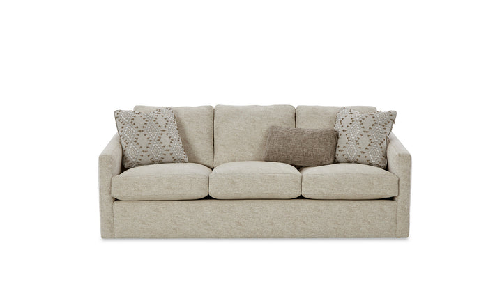 Craftmaster Walter 3-Seater Gray Fabric Sofa with Track Arms