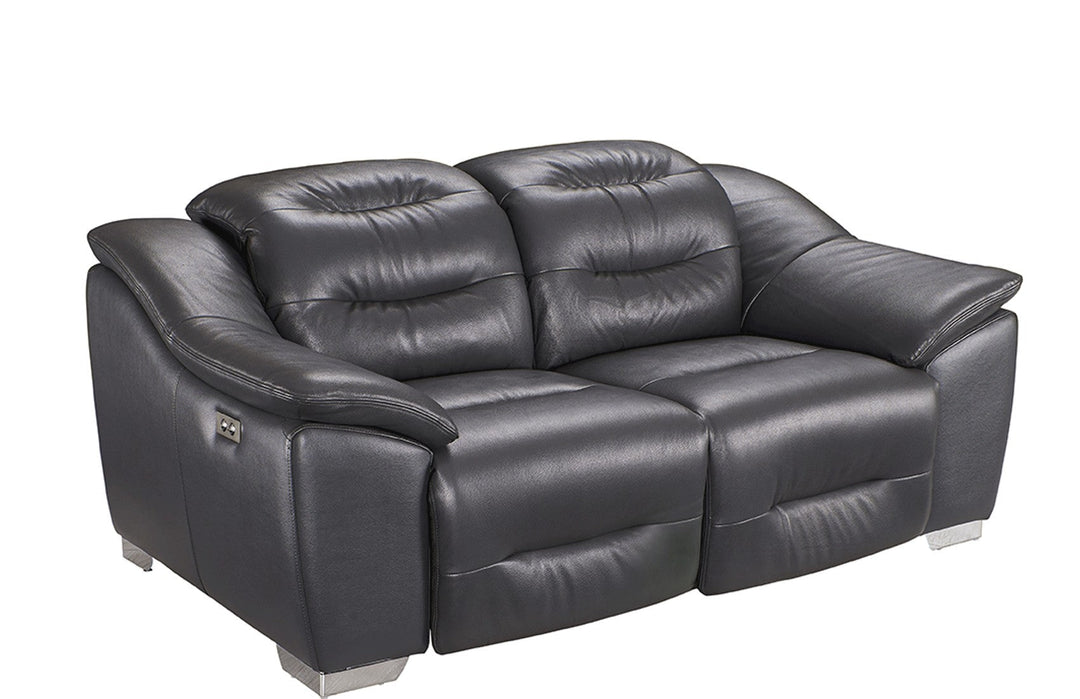 Abram Leather Power Recliner Loveseat with Pillow-Top Arms