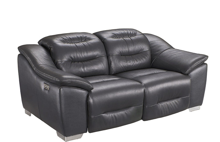 Abram Leather Power Recliner Loveseat with Pillow-Top Arms