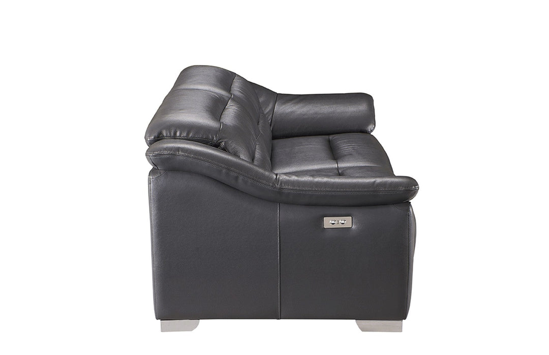 Abram Leather Power Recliner Loveseat with Pillow-Top Arms