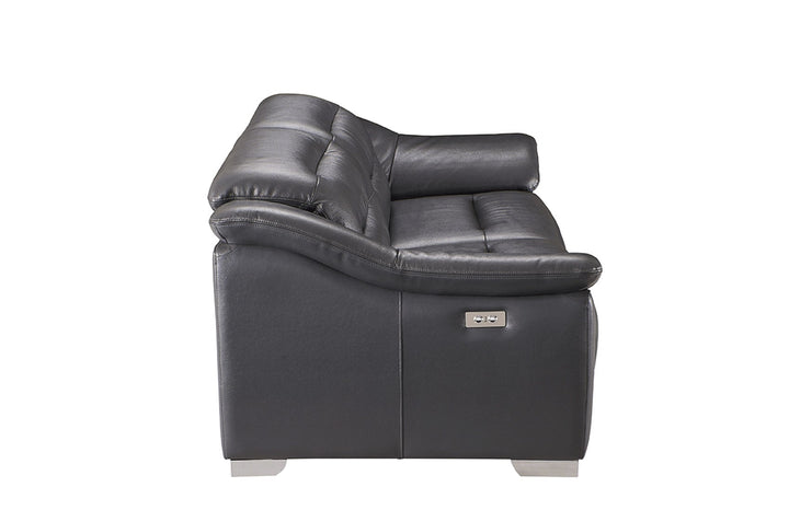 Abram Leather Power Recliner Loveseat with Pillow-Top Arms