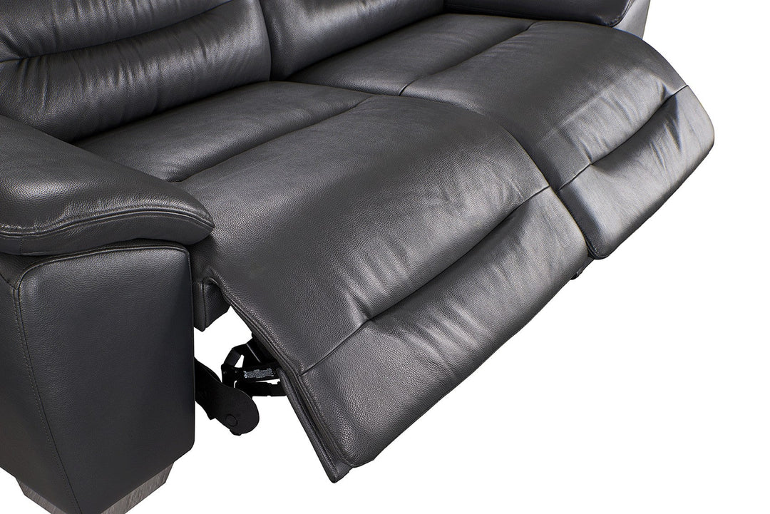Abram Leather Power Recliner Loveseat with Pillow-Top Arms