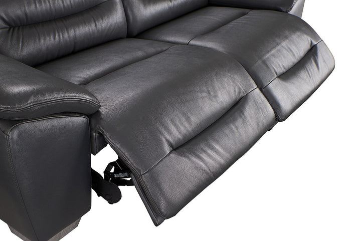 Abram Leather Power Recliner Loveseat with Pillow-Top Arms
