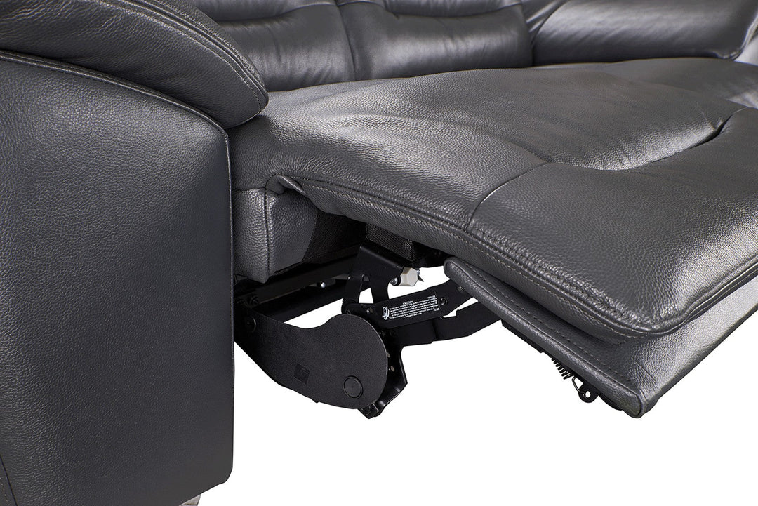 Abram Leather Power Recliner Loveseat with Pillow-Top Arms