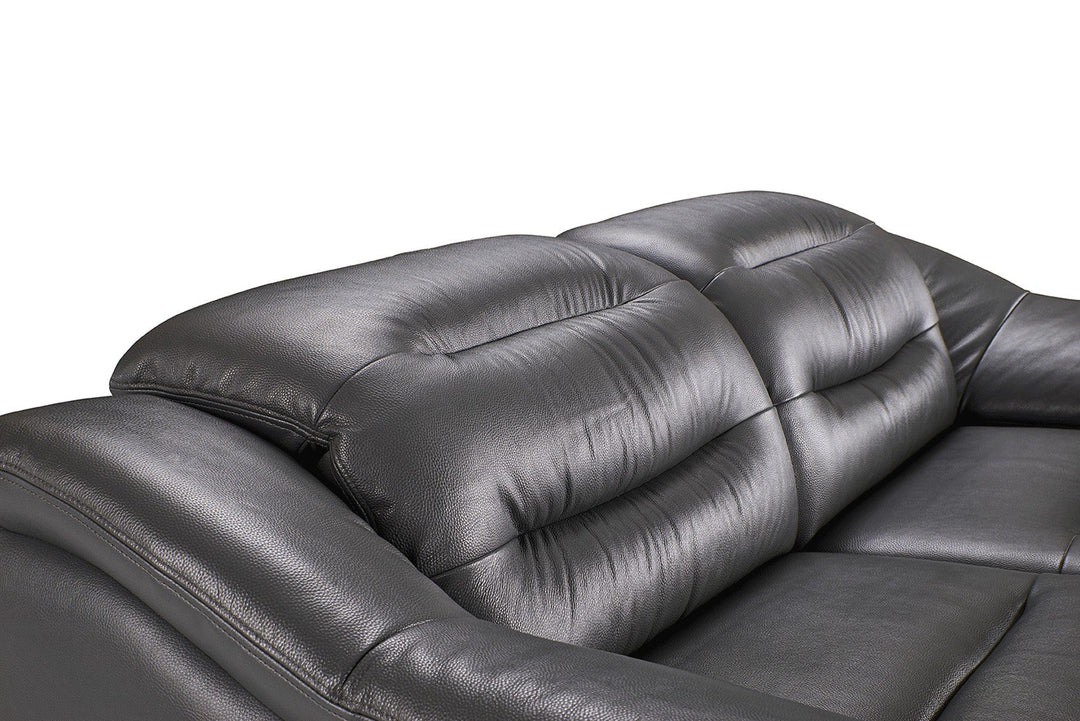 Abram Leather Power Recliner Loveseat with Pillow-Top Arms
