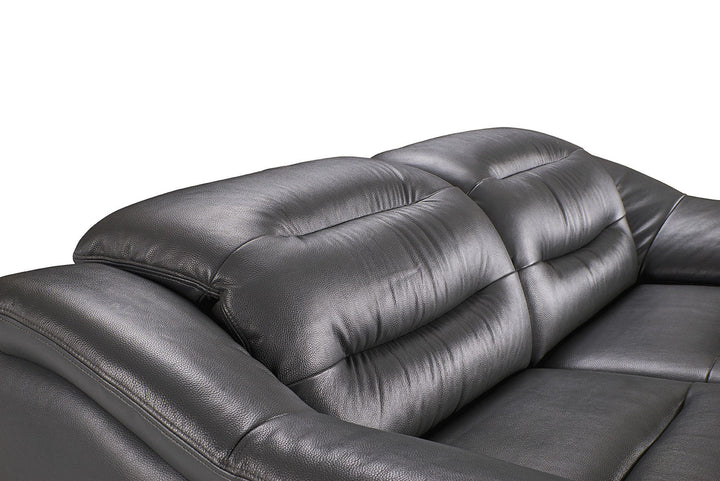 Abram Leather Power Recliner Loveseat with Pillow-Top Arms