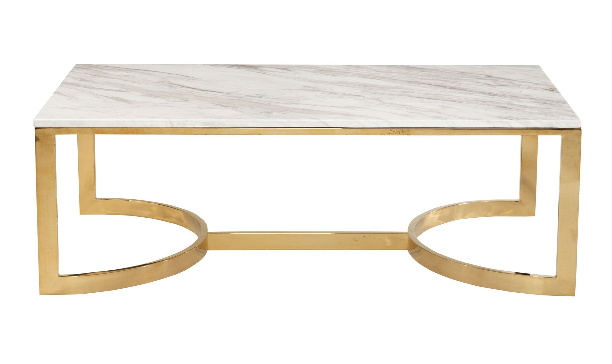 Blanchard Rectangle Cocktail Table with Marble Top + Tubular Steel Base