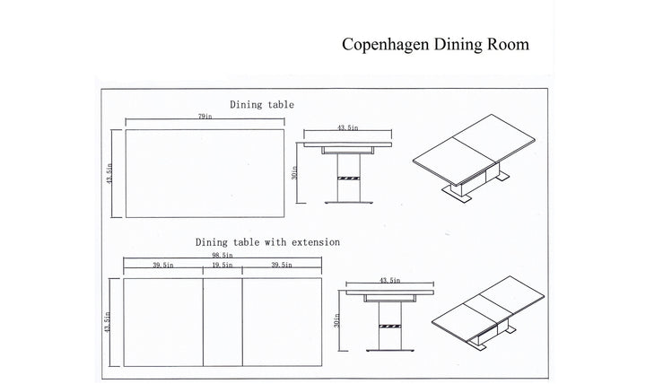 Copenhagen Dining Table-Dining Tables-Jennifer Furniture