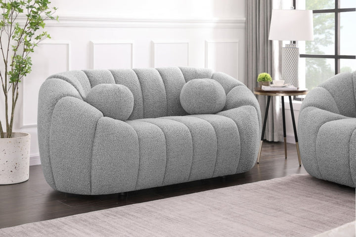 Elijah Boucle Loveseat-Loveseats-Jennifer Furniture