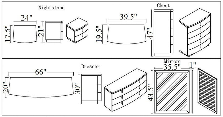 New York Nightstand-Nightstands-Jennifer Furniture