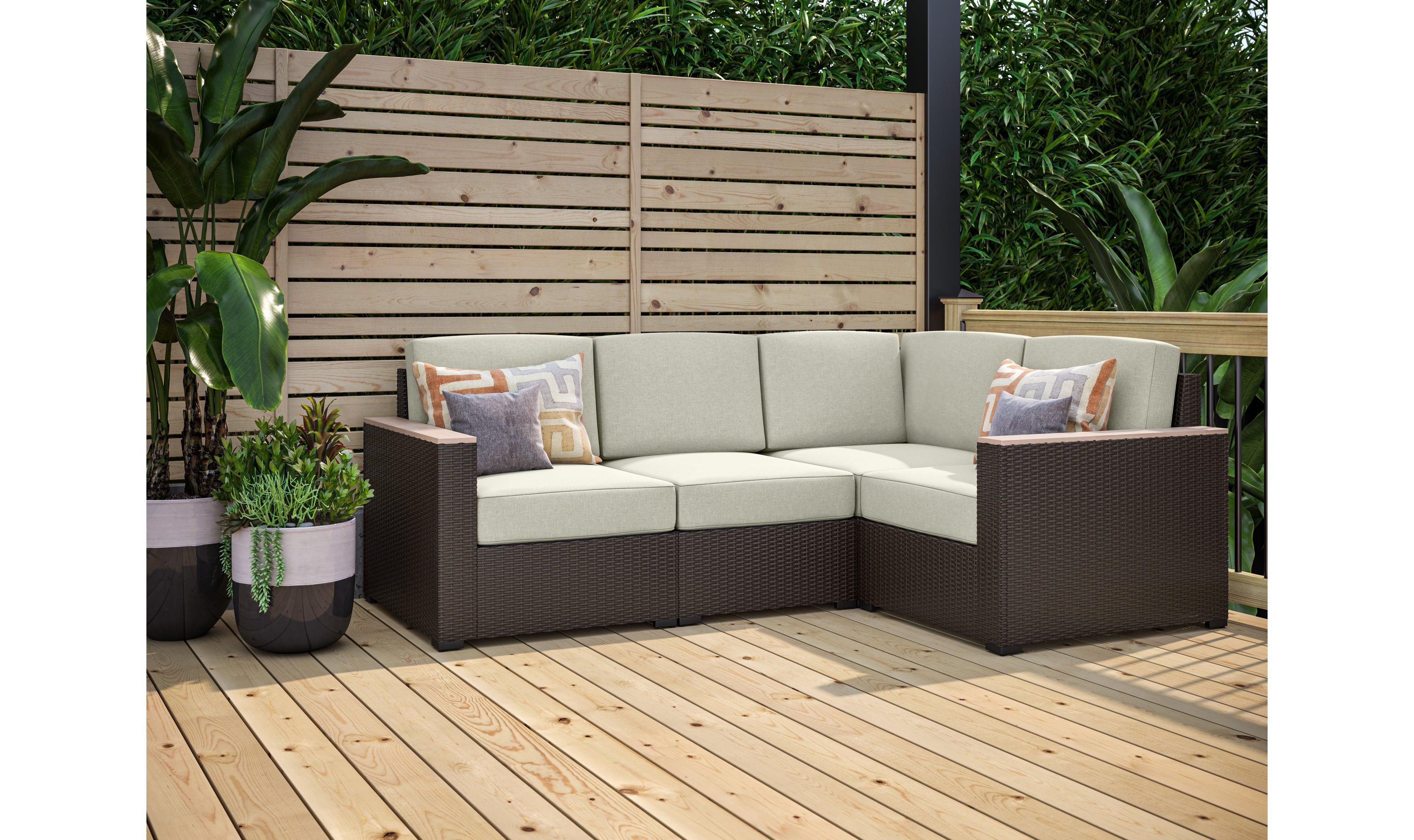 Palm Springs 4Seat Sectional Brown Jennifer Furniture