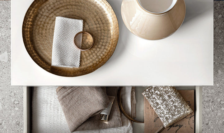 ESF Furniture Smart 2-Drawer Nightstand in White High Gloss Lacquer Finish