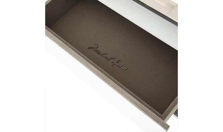 State Street Metal Nightstand w/LED Lights"Glossy White-Nightstands-Jennifer Furniture