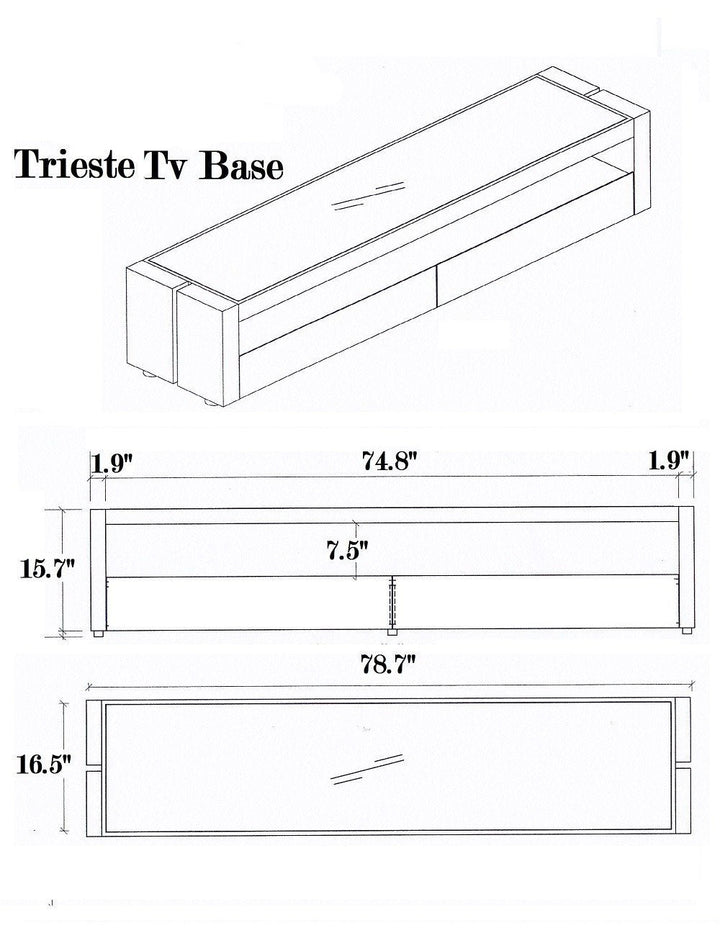 Trieste Modern Tv Base-Entertainment Centers & Tv Stands-Jennifer Furniture