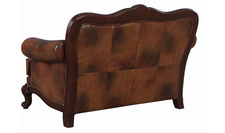 Victoria Leather Living Room Set in Traditional Style- jennifer furniture