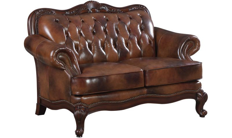 Victoria Leather Living Room Set in Traditional Style- jennifer furniture