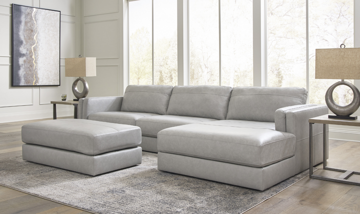 Modern Heritage Amiata 2-Piece Leather Sectional Sofa with Chaise