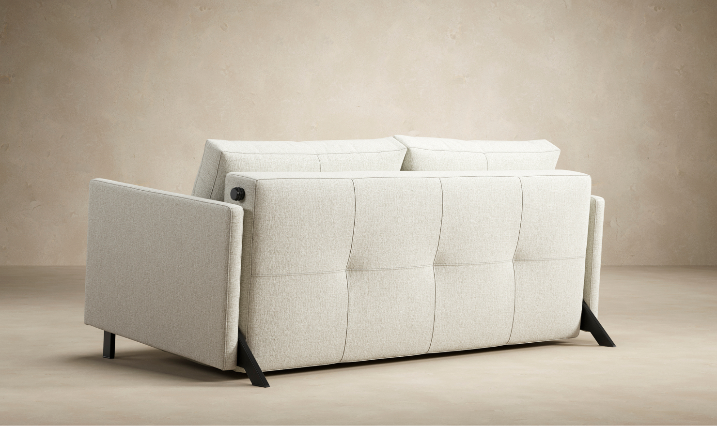 Innovation Living Cubed Fabric 2-Seater Queen Sized Sleeper Sofa With Hidden Bedding Storage-Jennifer Furniture