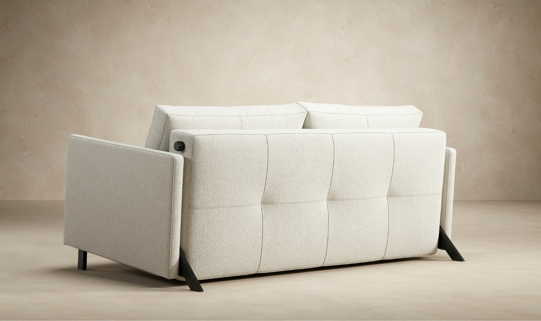 Innovation Living Cubed Fabric 2-Seater Queen Sized Sleeper Sofa With Hidden Bedding Storage-Jennifer Furniture