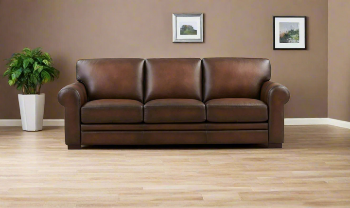 Hydeline Brookfield 3-Seater Waxy Pull-up Leather Sofa in Mocha Brown-Jennifer Furniture