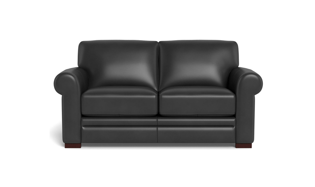 Hydeline Brookfield Waxy Pull-up Leather Loveseat in Caramel Brown