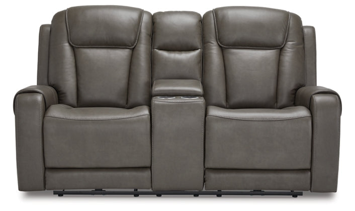 Card Player Leather Power Reclining Living Room Set