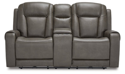 Card Player Leather Power Reclining Living Room Set