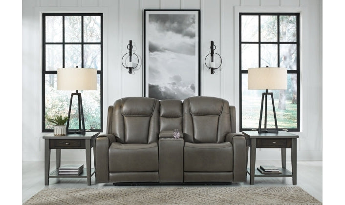 Card Player Leather Power Reclining Living Room Set