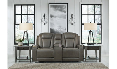 Card Player Leather Power Reclining Living Room Set