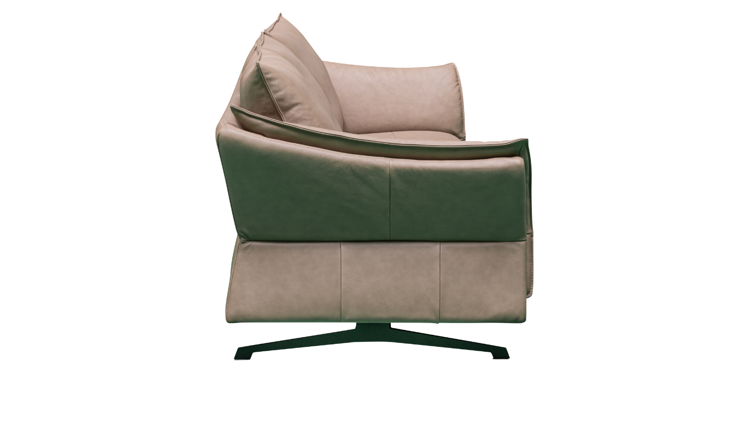Klaussner Giada Leather Chair in Brown with Down Cushion