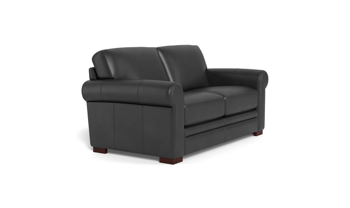 Hydeline Brookfield Waxy Pull-up Leather Loveseat in Caramel Brown
