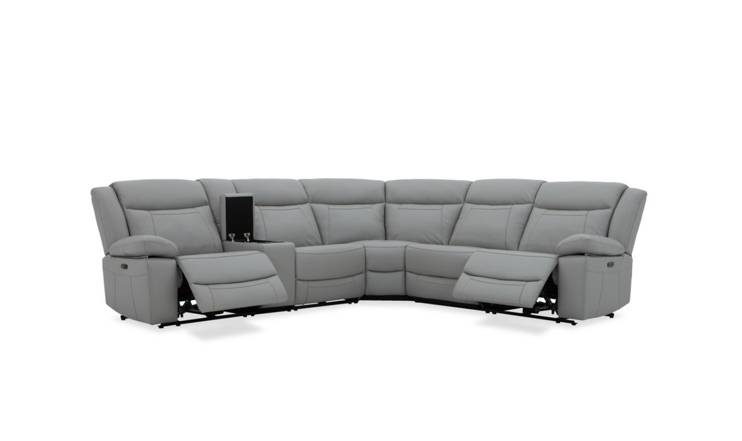 Gio Italia Wyatt Butternut Leather L-Shape Recliner Sectional Sofa-Jennifer Furniture