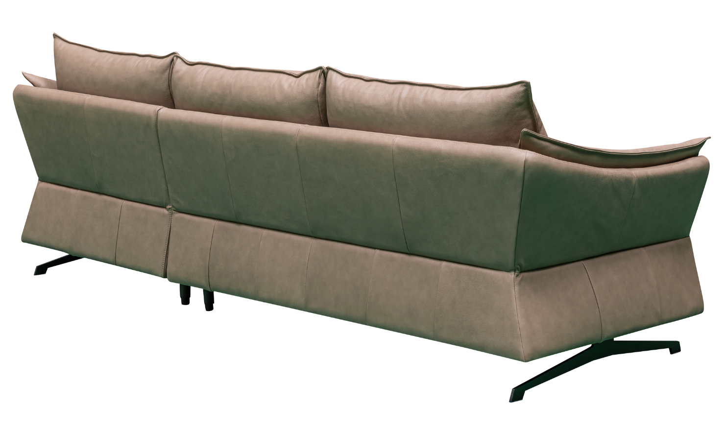 Klaussner Giada 3-Seater Brown Leather Sofa with Attached Back Cushion