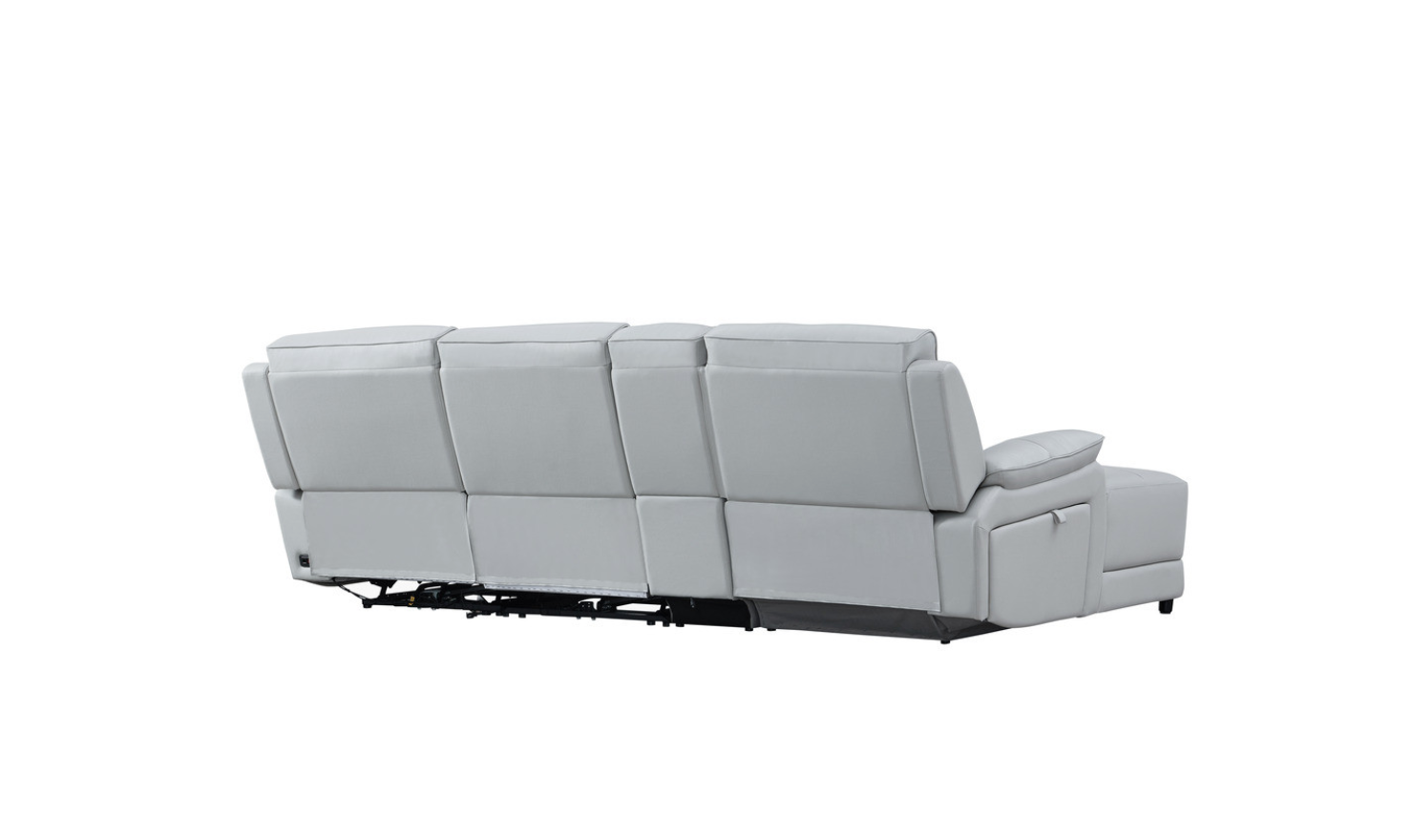 Gio Italia Living Room Set Hailey Smoke Gray Leather Power Recliner Sofa-Jennifer Furniture