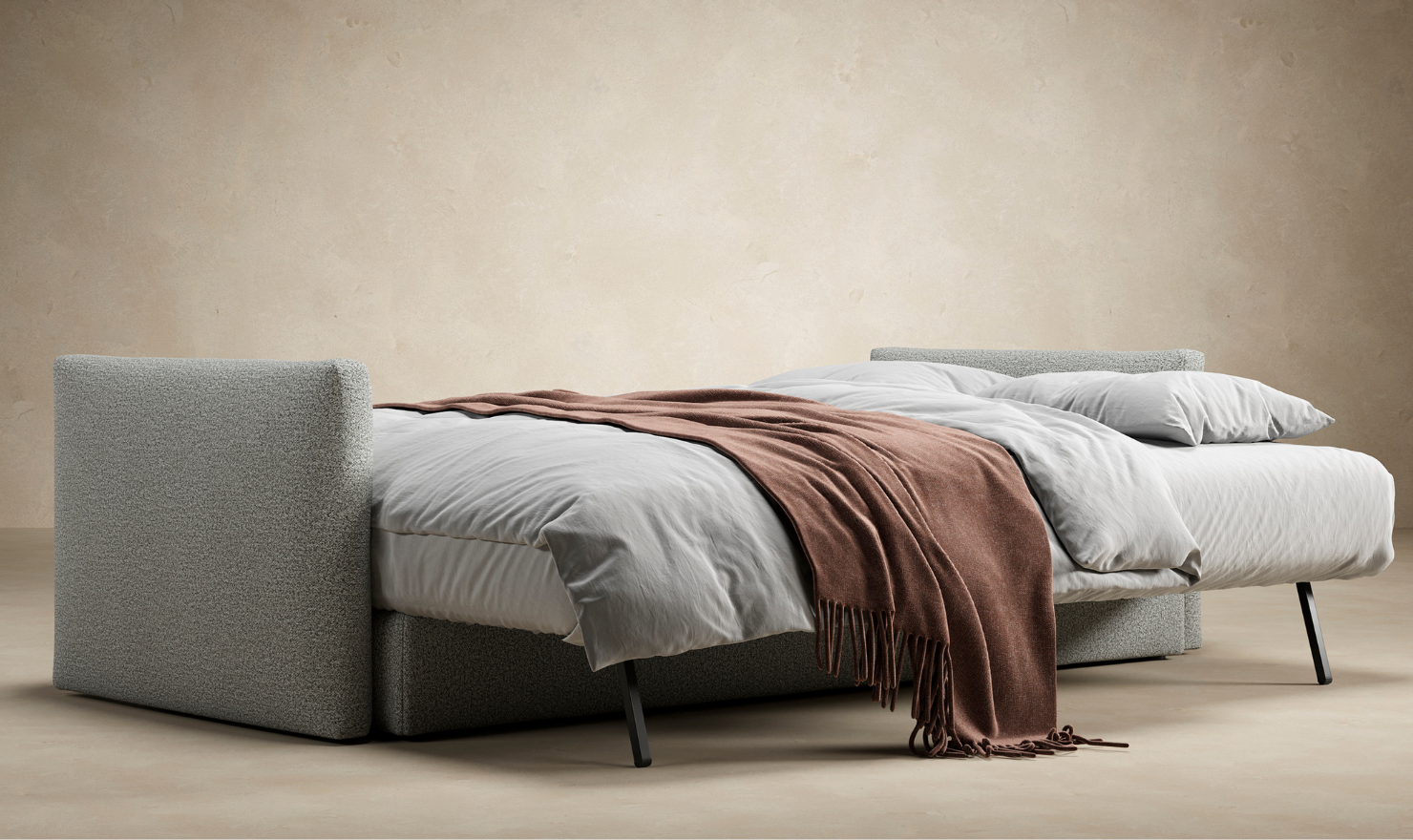 Innovation Living Tripi 2-Seater Fabric Sofa Bed With Integrated Storage-Jennifer Furniture